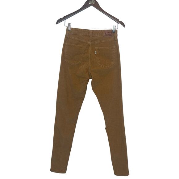 Levi's 721 Corduroy High Rise Button Fly Skinny Ice Coffee Brown Jeans Waist 26 - Picture 3 of 10